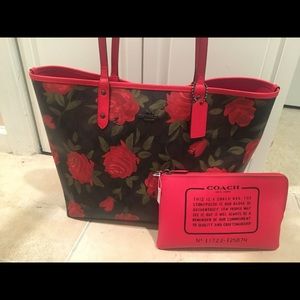COACH Reversible Rose tote with Floral Print